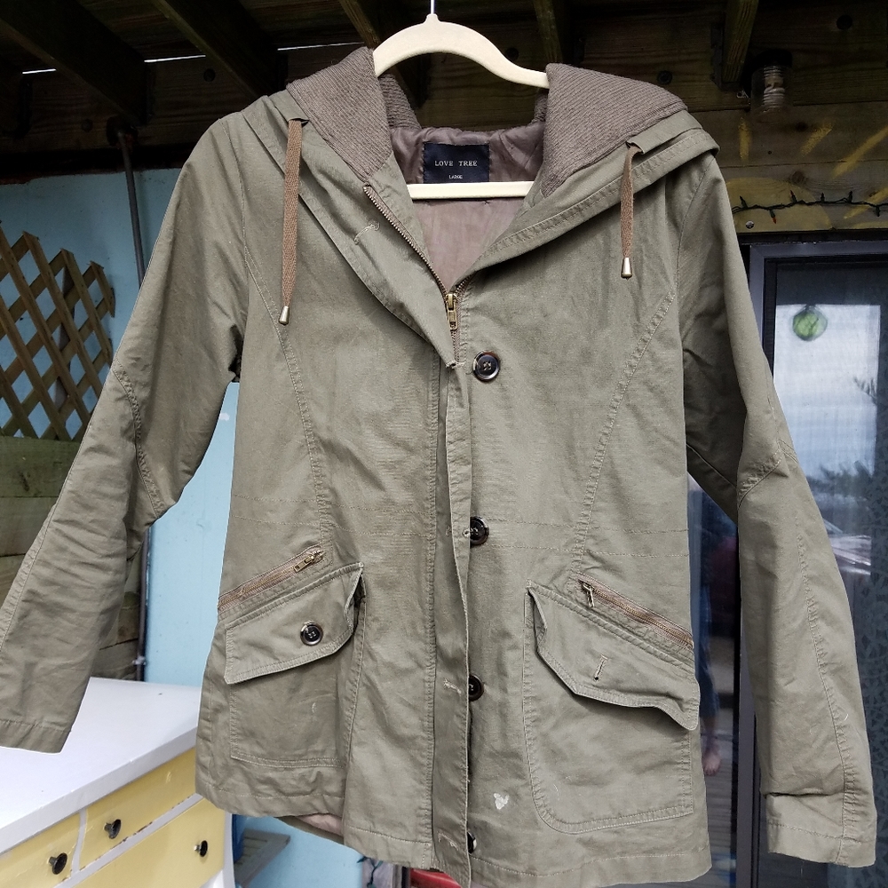 Olive Green Military Inspired Spring Jacket